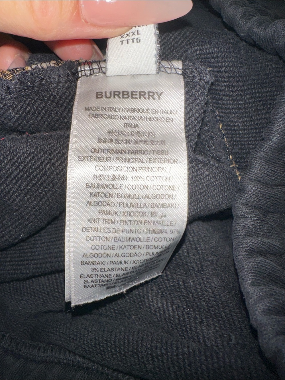 Burberry Men’s Black Jogger Pants with Novacheck sweatpants Size Medium - Picture 5 of 9